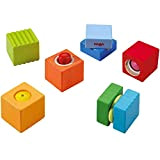 HABA 7628 - Discoverer stones suono divertente, robusto giocattolo in legno e gioco educativo da 1 anno, 6 mattoncini colorati ...