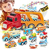 hahaland Camion Macchinine per Bambini 2 anni, 10 pezzi Camion Cars con Suoni e Luci, Camion Giocattolo Regalo per Bambino ...