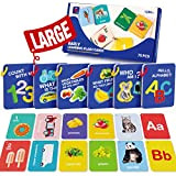 hahaland Flash Cards Inglese Carte Cognitive 6 Temi 150 Pagine (Alfabeto/ Numeri, Animali, Veicoli, Frutta, Verdura), Flashcards Educative per Bambini ...