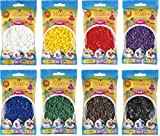 Hama Happy Price Toys Midi - Perline da stirare (Kon-1), 8 colori a tinta unita, bianco, giallo, rosso, viola, verde, ...