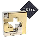 Hanayama Cast Cross Puzzle - Livello 3 di 6 - Gamma media - Include adesivo Crux