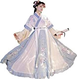 Hanfu - Vestito da donna, stile Hanfu, stile cinese, stile Hanfu, stile tradizionale, accessorio per Halloween, compleanno, cosplay, feste, blu, ...