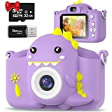 Hangrui Macchina Fotografica Bambini, Mini Ricaricabile Fotocamera Digitale Bambini,Macchina Digitale Bambini con Scheda SD 32 GB, con LCD da HD ...