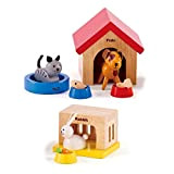 Hape Animali Domestici Hape| Completa La Tua Casa Delle Bambole in Legno con il Set di Animali Happy Dog, Cat, ...