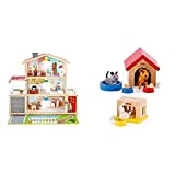 Hape- Casa Delle Bambole Family Mansion, Multicolore, E3405 & Hape E3455 - Animali Domestici