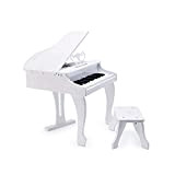Hape Pianoforte a Coda Deluxe (Bianco) | Pianoforte Giocattolo con 30 Tasti, Uno Sgabello e Una Tastiera Elettronica, Set Musicale ...
