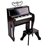 Hape Pianoforte con sgabello, giocattolo musicale dai 3 anni in su, E0629, nero