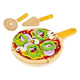 Hape Pizza Fatta in Casa Hape, Alimenti Giocattolo da Combinare - Set in Legno per La Pizza con Base, condimenti ...