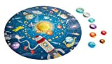 Hape Puzzle Sistema Solare con Led, Puzzle Sistema Solare Rotondo per Bambini, Resistenti Pezzi in Legno e Sole in Led ...