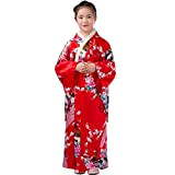 Harpily Ragazze Bambine Accappatoio Pigiama Bambina Kimono Robes in Raso Manica Lunga Bambina Un Set Costume Tradizionale Giapponese per Ragazza ...