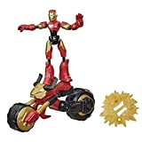 Hasbro Avengers Bend and Flex, action figure Flex Rider Iron Man, personaggio da 15 cm e moto per bambini dai ...