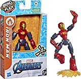 Hasbro Marvel Avengers Bend And Flex Missions, Action Figure di Iron Man Fire Mission, Giocattolo Pieghevole in Scala da 15 ...