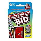 Hasbro Monopoly Bid Game, gioco di carte rapido per 4 giocatori, gioco per famiglie e bambini dai 7 anni in ...