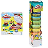Hasbro Play-Doh-B5521Eu6 Play-Doh Kitchen Creations Il Burger Set, Colore, 0816B5521Eu6 & Colori della Fantasia, 10 Vasetti, 22037Eu6