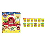 Hasbro Play-Doh Play-Doh-La Pizzeria (playset con 5 vasetti di Pasta da Modellare), Single, Multicolore, E4576EU4 & Play-Doh Set da 12 ...