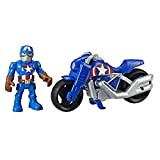 Hasbro Playskool Heroes- Captain America e Moto De La Victoria Set di Figurine, Multicolore, E6262ES0