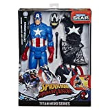 Hasbro-Spider-Man Maximum Titan Hero Venom Captain America, con Starter Proiettile, 6 Accessori, dai 4 Anni in su, E8683
