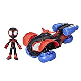 Hasbro Spidey e i Suoi Fantastici Amici - Miles Morales e Techno-Racer, veicolo convertibile 2-in-1 con personaggio da 10 cm, ...