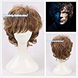 HBO Game of Thrones Tyrion Lannister Wig Peter Dinklage Brown Curly Hair Costumes