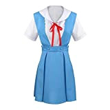 Hcxbb-1 Anime Evangelion Cosplay Costume Asuka Langley Soryu Ayanami REI Uniforme Scolastica (Color : A, Size : XS)