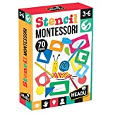 Headu- Stencil Montessori Gioco Educativo, Multicolore, E73E03A0BE