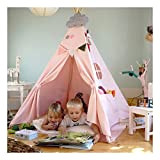 Hej Lønne Tipi per bambini, tenda rosa, ca. 120 x 120 x 150 cm, tenda da gioco con soffitto e ...