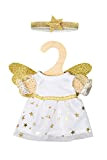 Heless 9152-Vestito per Bambole di Design Angelo Custode, con Ali Dorate e Fascia per Capelli a Stella, Misura 20-25 cm, ...
