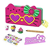 Hello Kitty Astuccio Spiaggia Tutti Frutti, Tema Cocomero con 2 Mini Personaggi, Blocco per Appunti e Accessori, Giocattolo per Bambini ...
