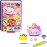 Hello Kitty Cofanetto Tazza di Tè con 2 Mini Personaggi, Blocco per Appunti e Accessori, Giocattolo per Bambini 3+Anni,GVB31