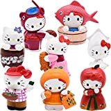 Hello Kitty Mini Fruit Cat Figure 8 Mini Cat Figure Decorazione per torta di compleanno per bambini, Giocattoli realistici per ...