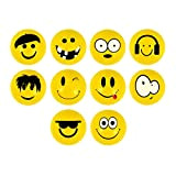 Henbrandt - Confezione da 10 palline gonfiabili con motivo emoji, 35 mm, colore: giallo