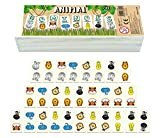 Henbrandt Domino animali per bambini giochi da tavolo - 28 pezzi in scatola coccodrillo di legno - Gioco di famiglia ...