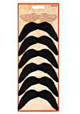 HENBRANDT – Set di 6 baffi adesivi neri per travestimenti autoadesivi, da uomo, accessorio I Méxicano anno 70 Gringo