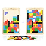 Herefun Puzzle di Legno Tetris Puzzle di Legno, Tetris Puzzle di Legno, Rompicapo per Bambini Legno Puzzle Cervello Gioco Building ...
