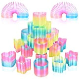 Herefun Spirale Arcobaleno, 24 Pezzi Mini Molla Arcobaleno, Molla Arcobaleno Giocattolo, Rainbow Spiral Springs, Ottimo Regalo per Feste di Compleanno ...