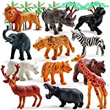 HERSITY Figure Animali Giungla per Bambini, 18 Pezzi Animali Foresta Giocattolo Realistici Giochi Educativo Interattivo, Regalo di Compleanno per Ragazzo ...