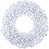 Hestya 500 Pezzi 0.5 Pollici Pompon di Natale Glitter Pom PON per la Fabricazione Artigianale e Hobby Forniture (Bianco)