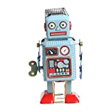 hetuioiyster Vintage Mechanical Wind Up Walking Robot Giocattolo di Latta Collezione di Regali per Bambini Robot in Metallo di Latta