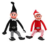 HiCollections Bambola di peluche con elfo nero e elfo rosso (confezione da 2) – Elfi di Natale – Elfi in ...