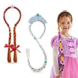 Hifot 3Pcs Principessa Parrucca Rapunzel Bambina, Parrucca Elsa Anna Frozen, Parrucca Bionda Lunghe Trecce Capelli per Festa di Compleanno Costume ...