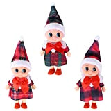 Hileyu 3 Pezzi Bambola Dell'Elfo di Natale Baby Elfo Bambola Natale Baby Piccolo Elfo di Natale per Ragazza e Ragazzo ...