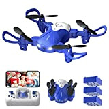 Hilldow Mini Drone per Bambini con Telecamera, Drone Giocattolo Economico per Bambini e Principianti con 3 Batterie, Quadricottero RC con ...