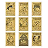 Hjinyu Kit di carte da gioco One Piece 9PCS Carta d'Oro Ricercata Edizione Limitata Carta Raccolta Cartolina per Amanti degli ...