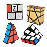 HJXDtech - Set di cubi Floppy, Confezione da 4 cubo magici semplici a 1 Strato, 1x3x3 1x2x2 1x2x3 e Ghost ...