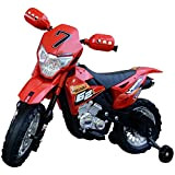 homcom Moto da Cross Elettrica per Bambini di +3 Anni, Moto Giocattolo 109×52.2×70.5cm Rosso