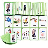 HONTOUSIP 65 PCS Verbs Cards- Learning Picture & Word Card Flashcards(English Word Learning Card & Pocket Size Flash Card for ...