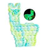 Hoofun Fluorescent Fidget Sensory Toy Llama Silicone Alpaca Toy Glow in The Dark for Children Anxiety Toy (1 Pack Blue ...