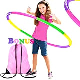 Hoola Hoop per bambini con zaino da palestra, regolabile in plastica colorata, regolabile, ideale per giocare a giochi, feste, ginnastica, ...