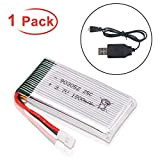 Hootracker 3.7V 1800mah 1s Lipo Battery 25C XH2.54 Plug with USB Charger for RC Quadcopter Drone