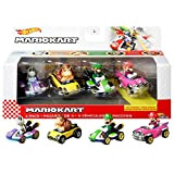 Hot Wheels Mario Kart- ​Confezione di 4 Veicoli con 4 Personaggi alla Guida, Macchinine Giocattolo per Bambini 3+ Anni, GWB37